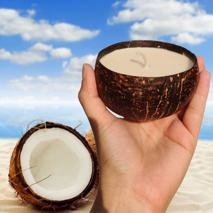 Handmade Coconut Shell Soy Wax Candle | Vanilla | Upcycled | Pack Of 1