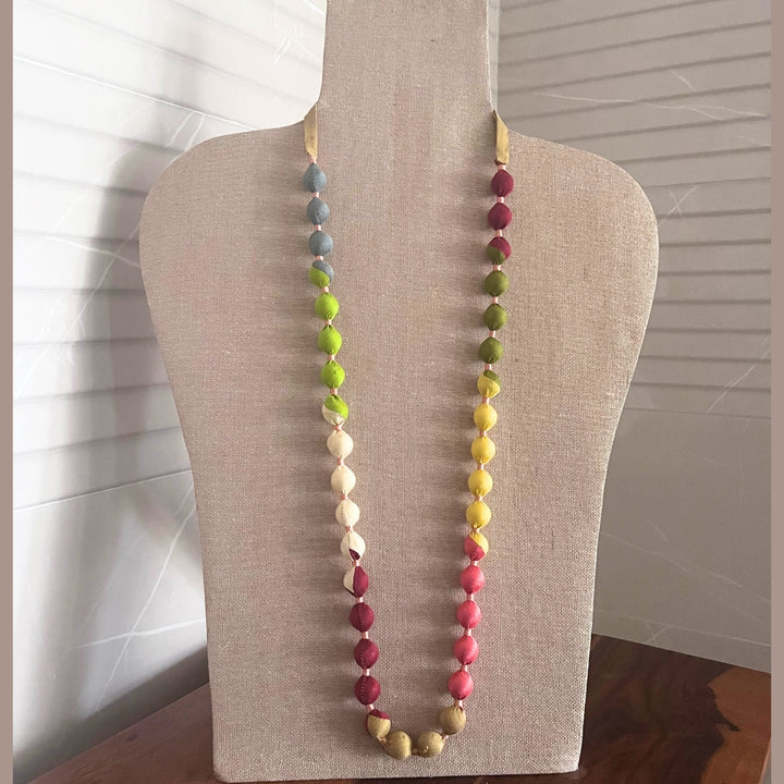 Single Strand Necklace For Women | Handcrafted Fabric Jewelry | Playful Colour Pop