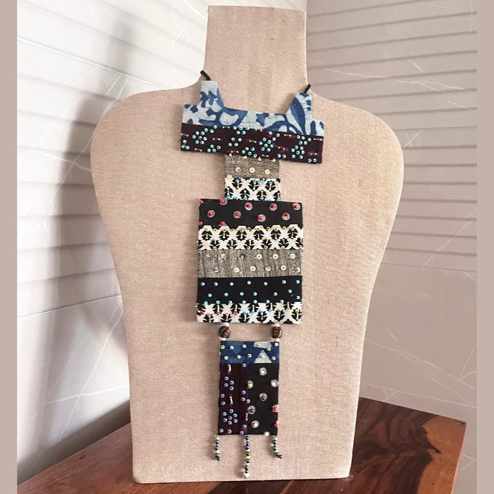 Block Style Necklace For Women | Hand Crafted With Sequin And Beads | Stylish