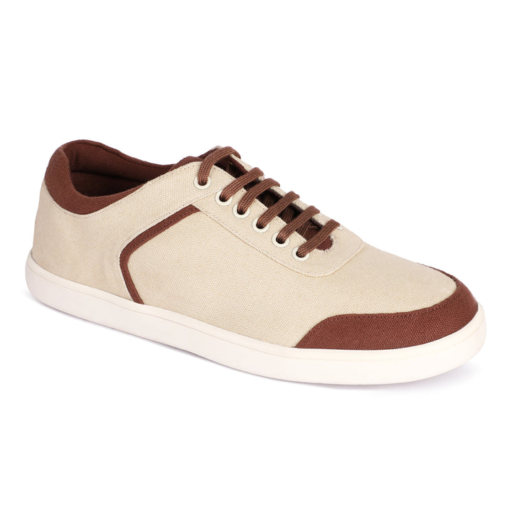 Eco Biodegradable Sneakers | Odour Free | Anti Skid | Unisex | Beige & Brown