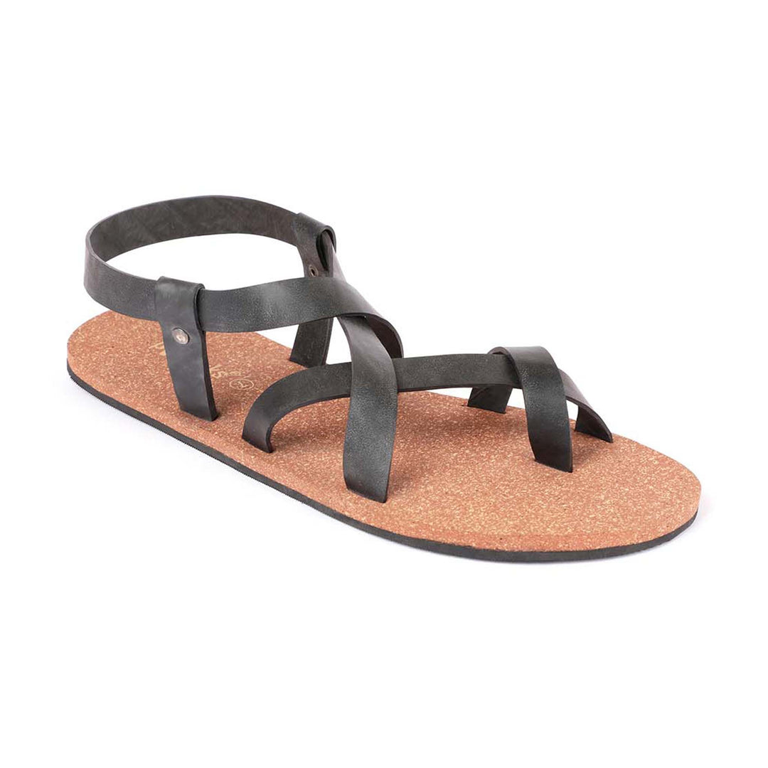 X Cross Slingback Waterproof Cork Brown Sandals | Flats for Men | Vegan