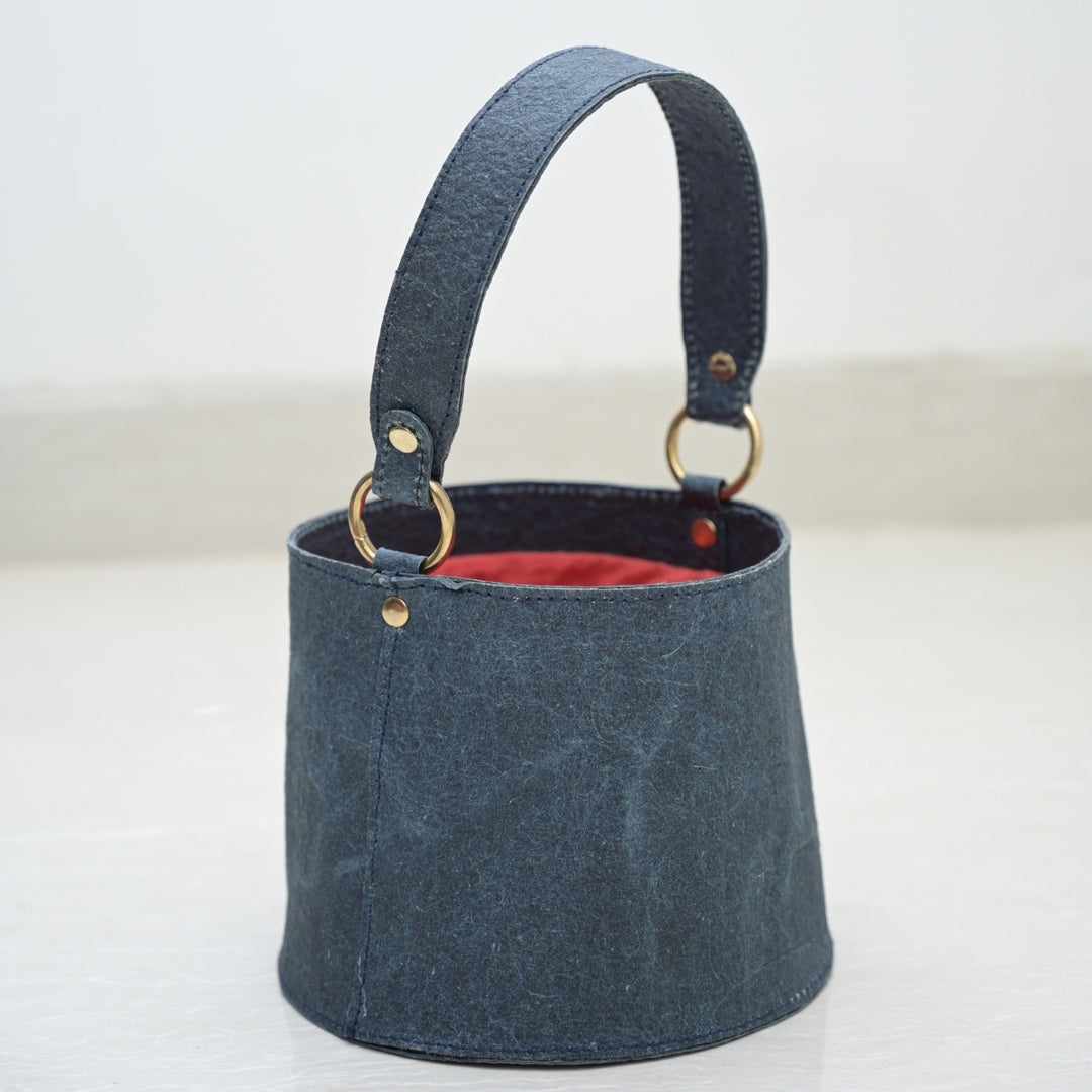 Bucket Bag For women | Indigo | Made of Coconut Leather | Stylish