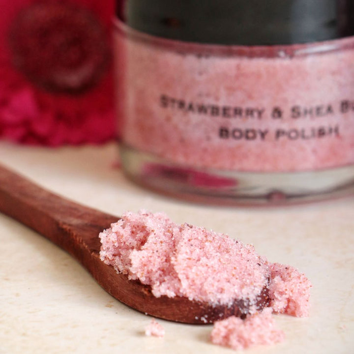 Strawberry & Shea Butter Body Polish | Exfoliator for Bright Skin | 100 GM