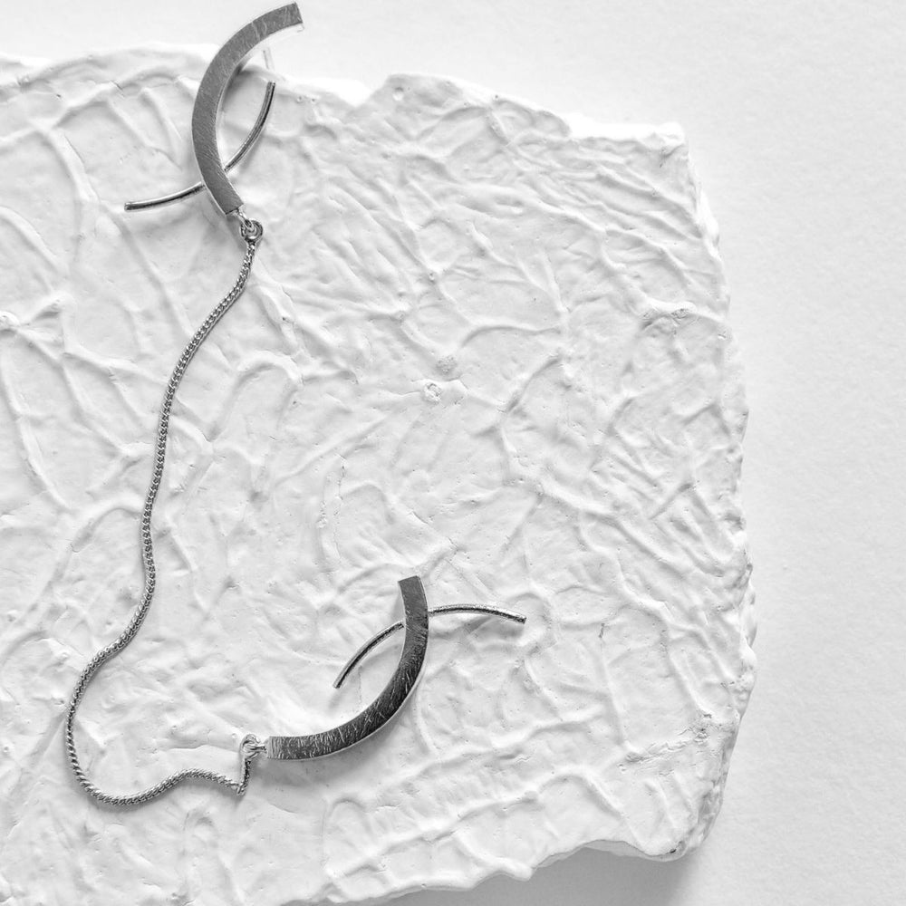 Roho Earrings | Silver Finish Brass Jewellery | Hand-Crafted | Sustainable