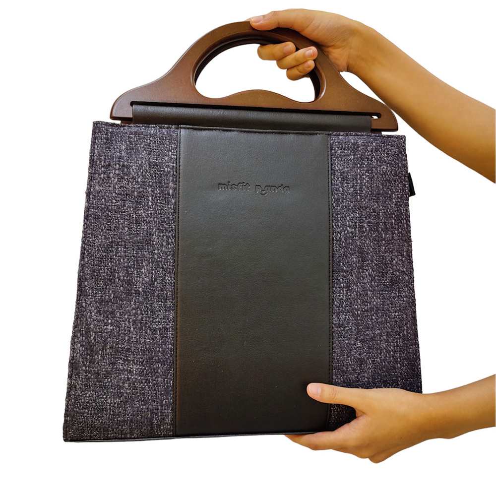 Black & Grey Smart Carry Bag for Women | Hand-Crafted | Refined Style