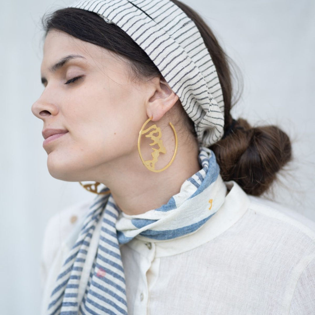 Beltza | Silver Finish Brass Earrings | Hand-Crafted | Sustainable | Aesthetic