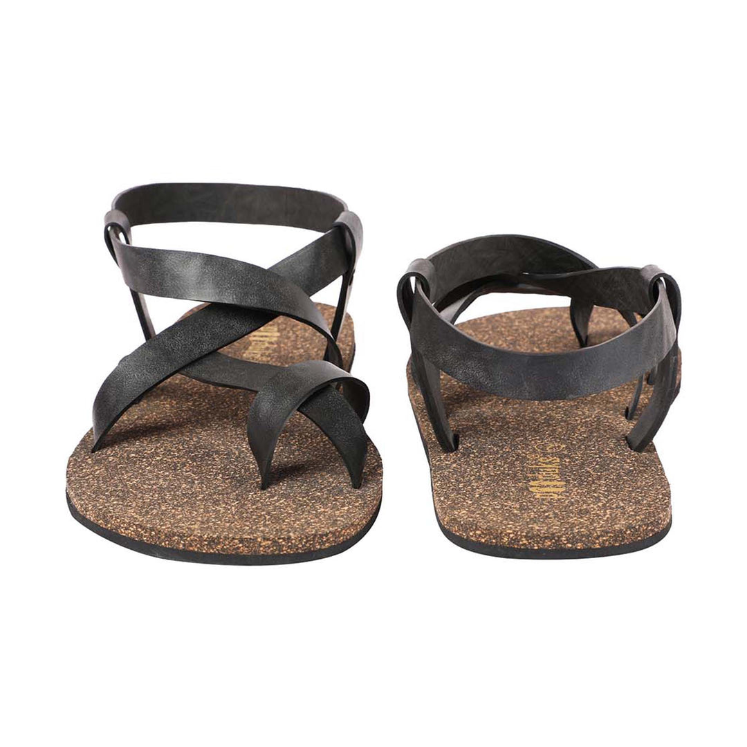 Waterproof Cork Slingback Sandals | X Cross Designed Flats for Men | Brown