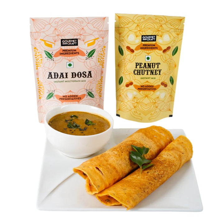 Adai Dosa And Instant Peanut Chutney Pack of 3 | Easy Cook | Protein Rich