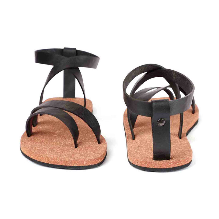 Toe Strap Cork Sandal for Women with Eco-Conscious Attitude | Brown & Black