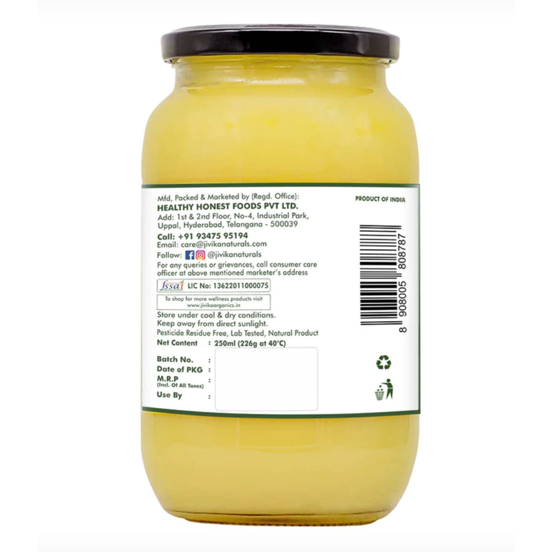 A2 Desi Cow Ghee | From Grass-Fed Cows | Hand-Churned | 250 ML