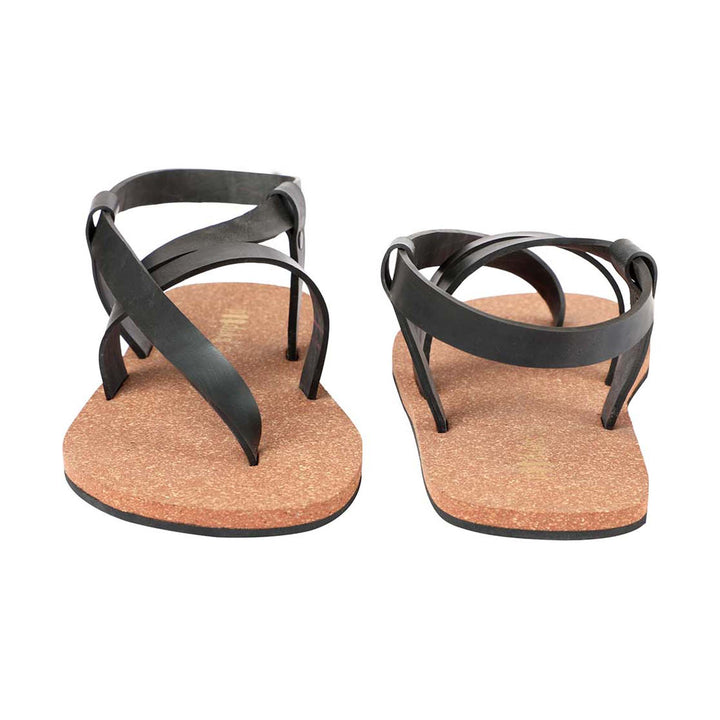 Solo-Strap Waterproof Cork Brown Sandals | Flats for Men | Vegan Wear