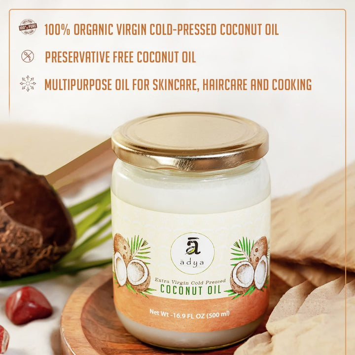 Wood Pressed Coconut Oil | Vegan and Organic | Versatile Usage | 500 ML