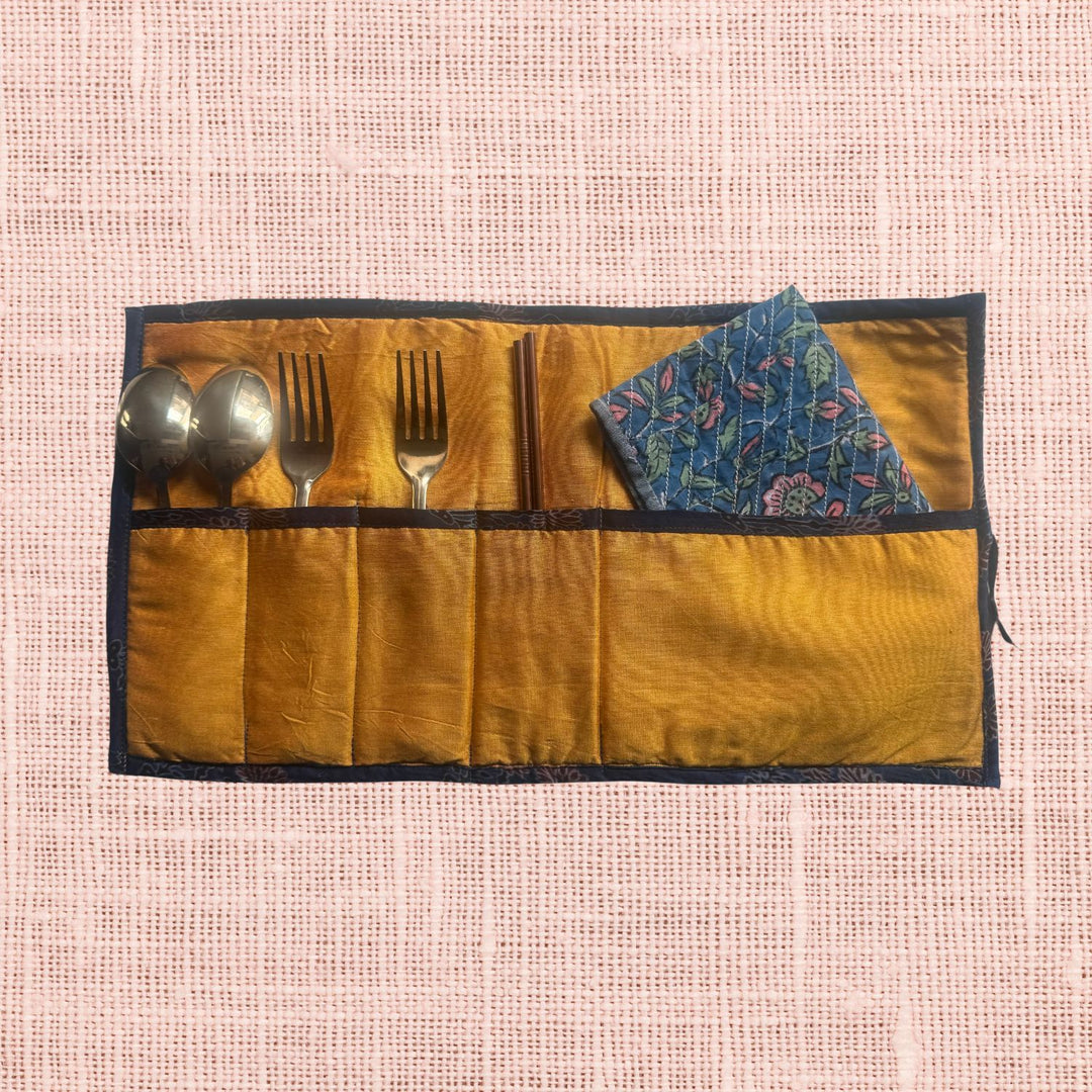 Multi Pocketed Cotton Pouch | Kitchen & Stationery Organiser