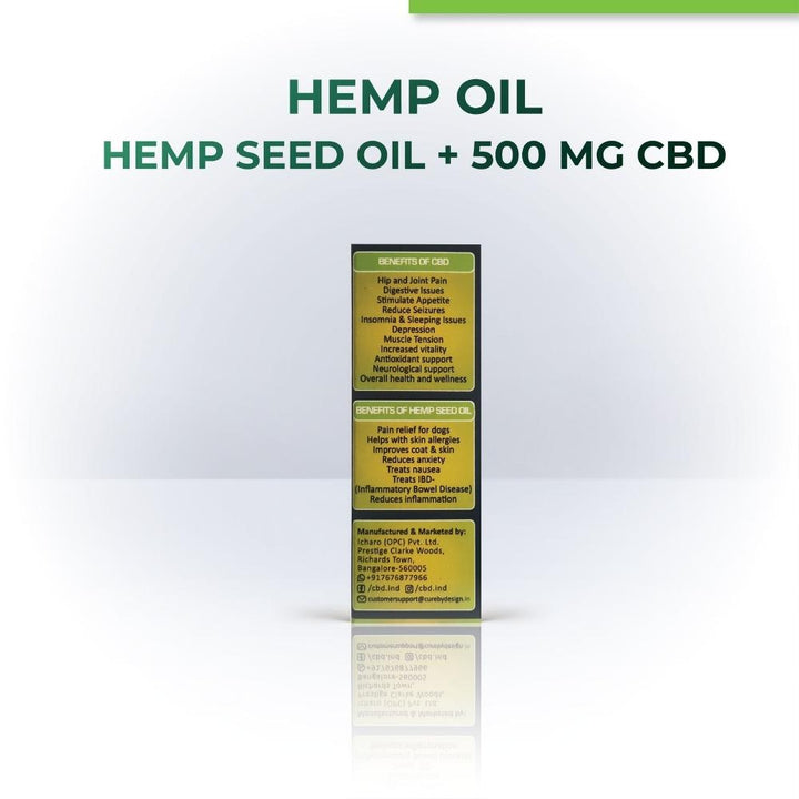 Hemp Seed Oil For Pets | CBD ISOLATE 500 MG | Plant Based | 30 ML