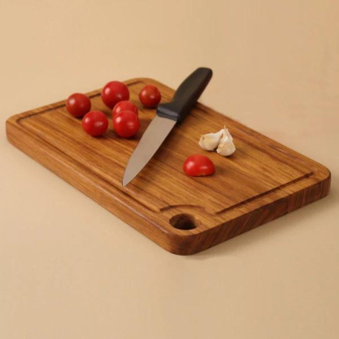 Teakogram Reversible Chopping Board  | Teak Wood | Hand-Crafted | Medium- 12 Inch