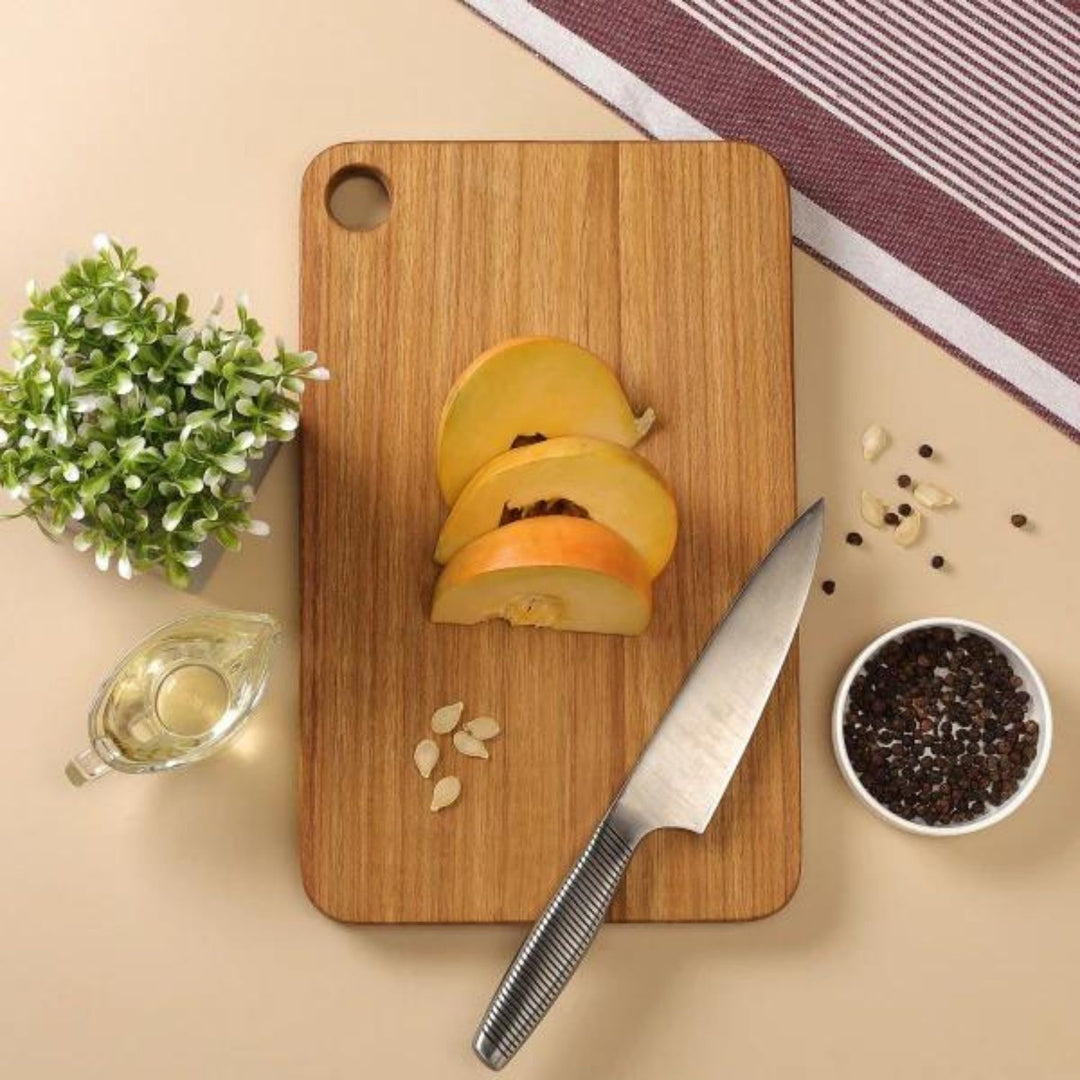 Teakogram Reversible Chopping Board  | Teak Wood | Hand-Crafted | Medium- 12 Inch