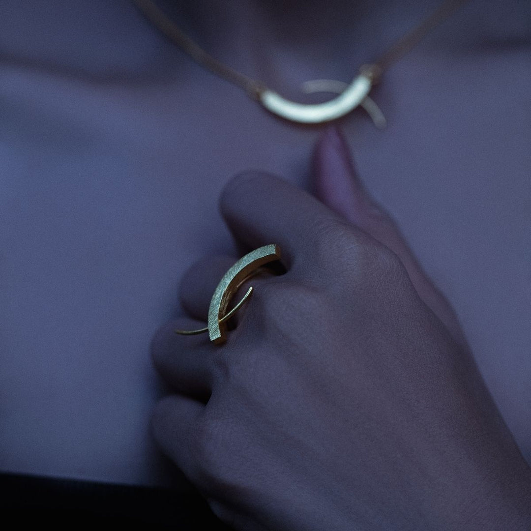 Taai Ring | Gold Finish Jewellery | Brass | Hand-Crafted | Artisanal | Minimalistic