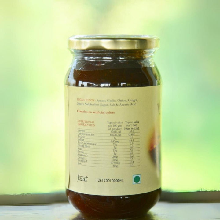 Apricot Fruit Chutney | Condiment From Himalayan Farms | Organic, Natural, Chemical Free and Tasteful | 250 GM  Bottle 