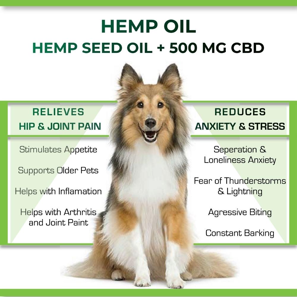 Hemp Seed Oil For Pets | CBD ISOLATE 500 MG | Plant Based | 30 ML