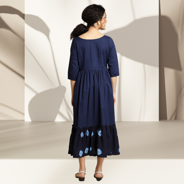 Indigo Dress | Tie-Dye | Shibori | Hand-crafted | Blue And White