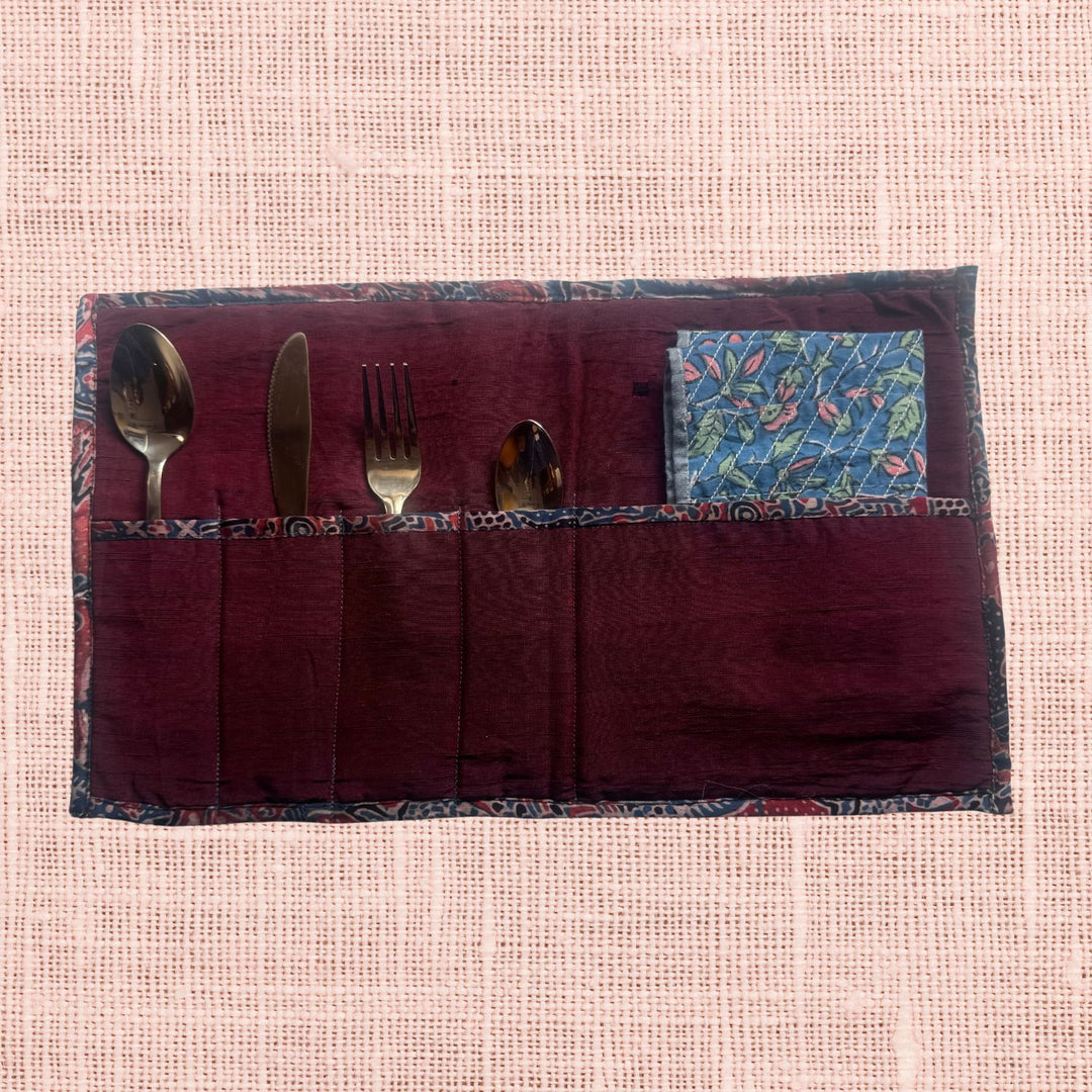 Collage Pattern Cutlery and Napkin Cover | Hand-Crafted