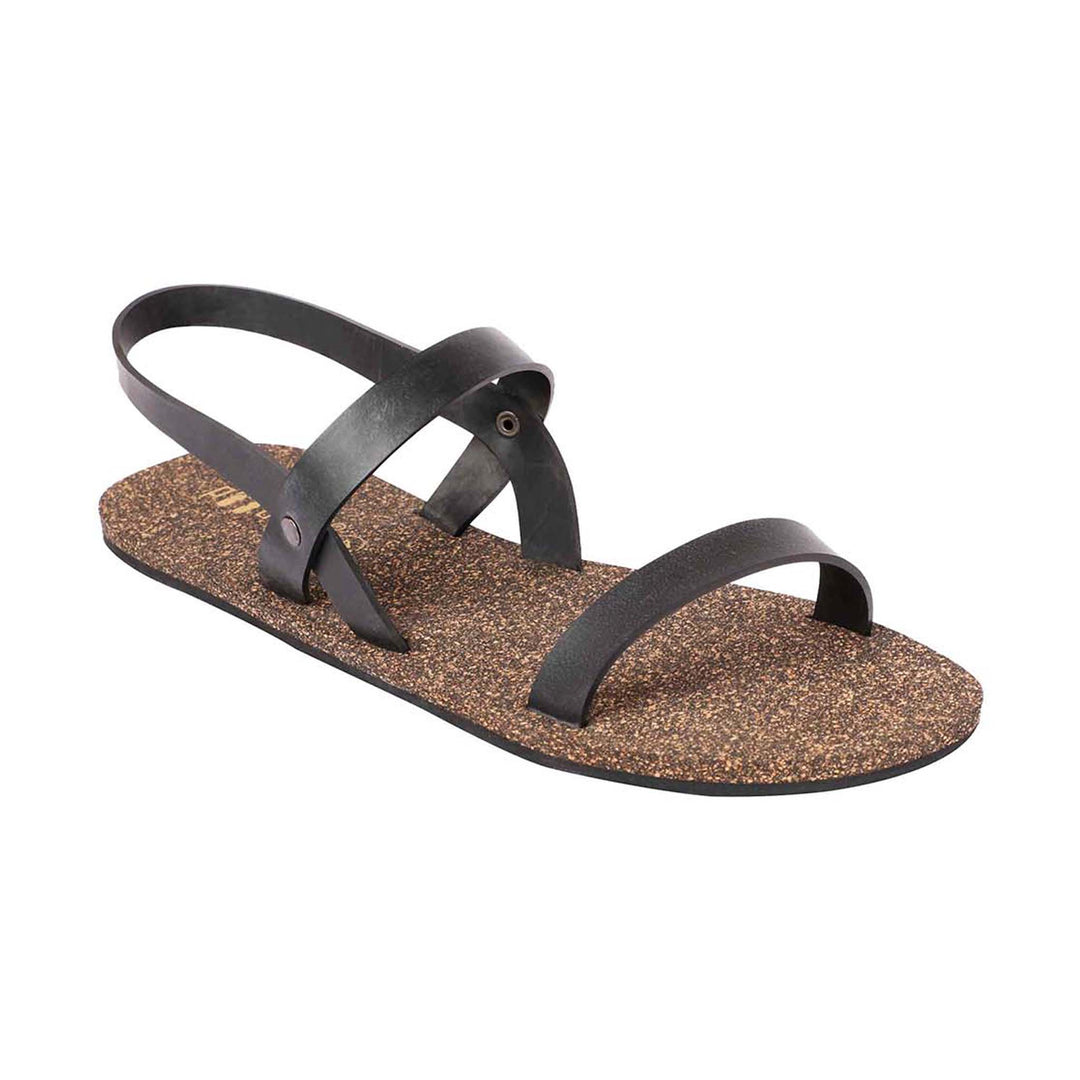 Black Cork Flat Sandal for Women | Redefine Fashion & Functionality | Odor-free