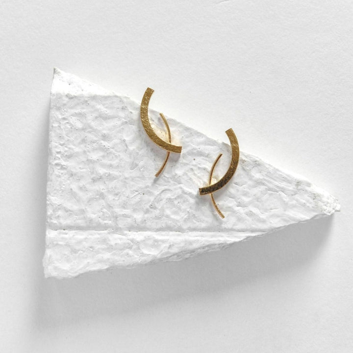 Taai Studs | Golden Finish Brass Jewellery | Hand-Crafted | Sustainable