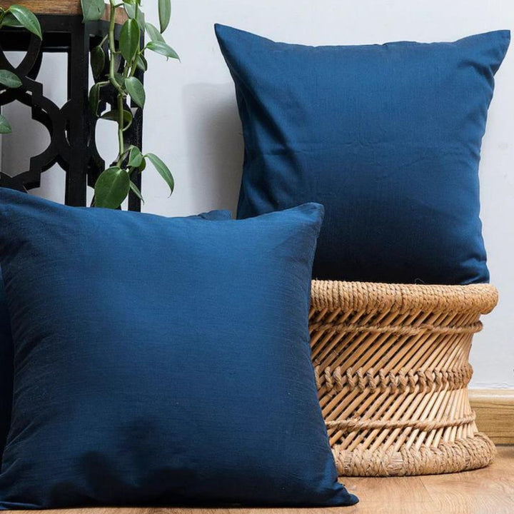 Royal Blue Silk Cushion Cover  | Set Of 2 | 16 x 16 Inch