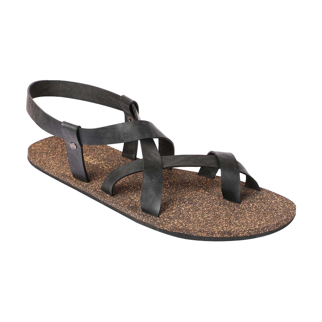 Waterproof Cork Slingback Sandals | X Cross Designed Flats for Men | Brown