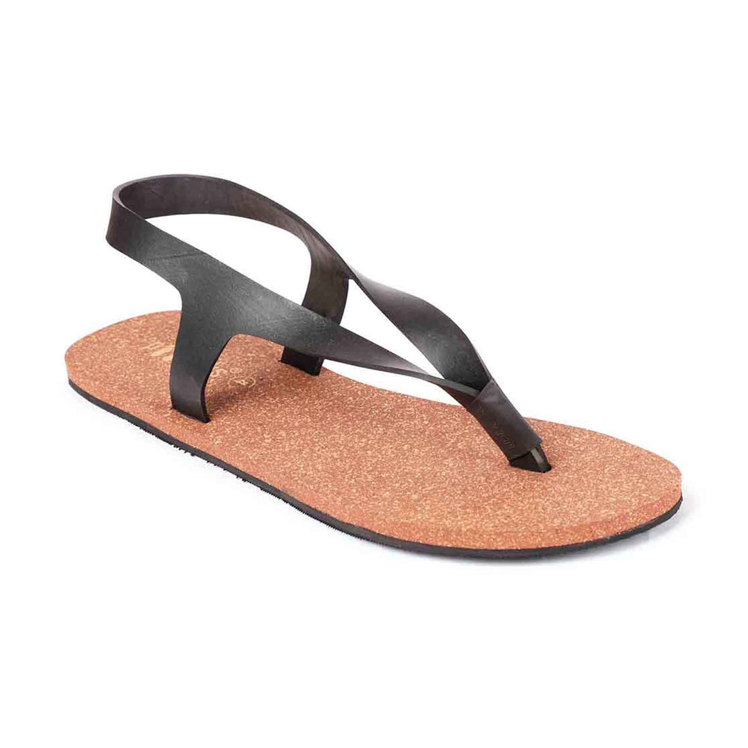 Thong-Strap Waterproof Cork Brown Sandals | Flats for Women | Vegan