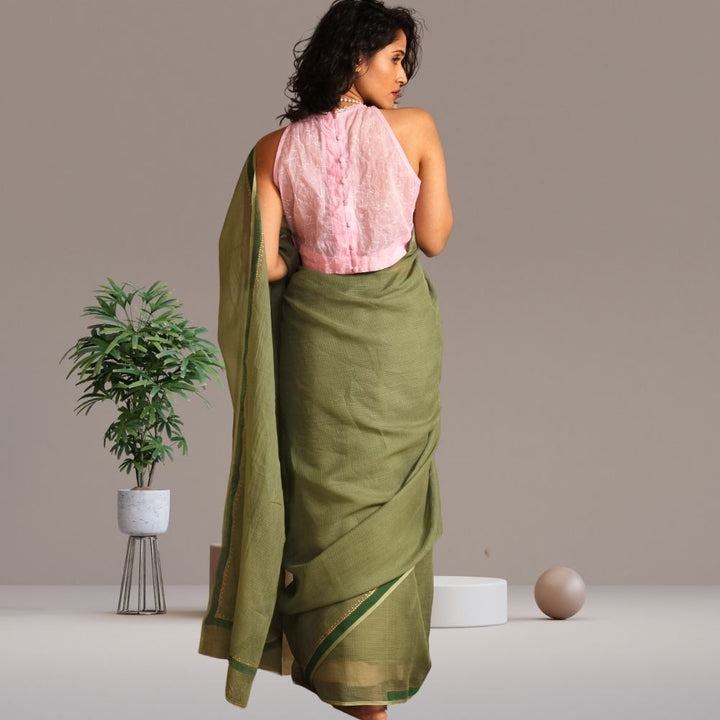 Olea Saree | Kota | Elegant Wear | Silk | Olive Green