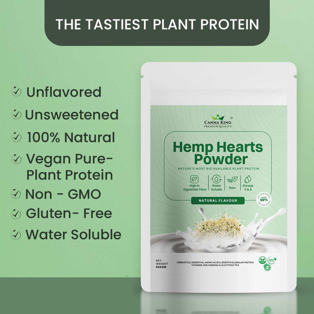 Hemp Heart Protein Powder | Unflavoured | Protein-Rich | Unsweetened | Water Soluble