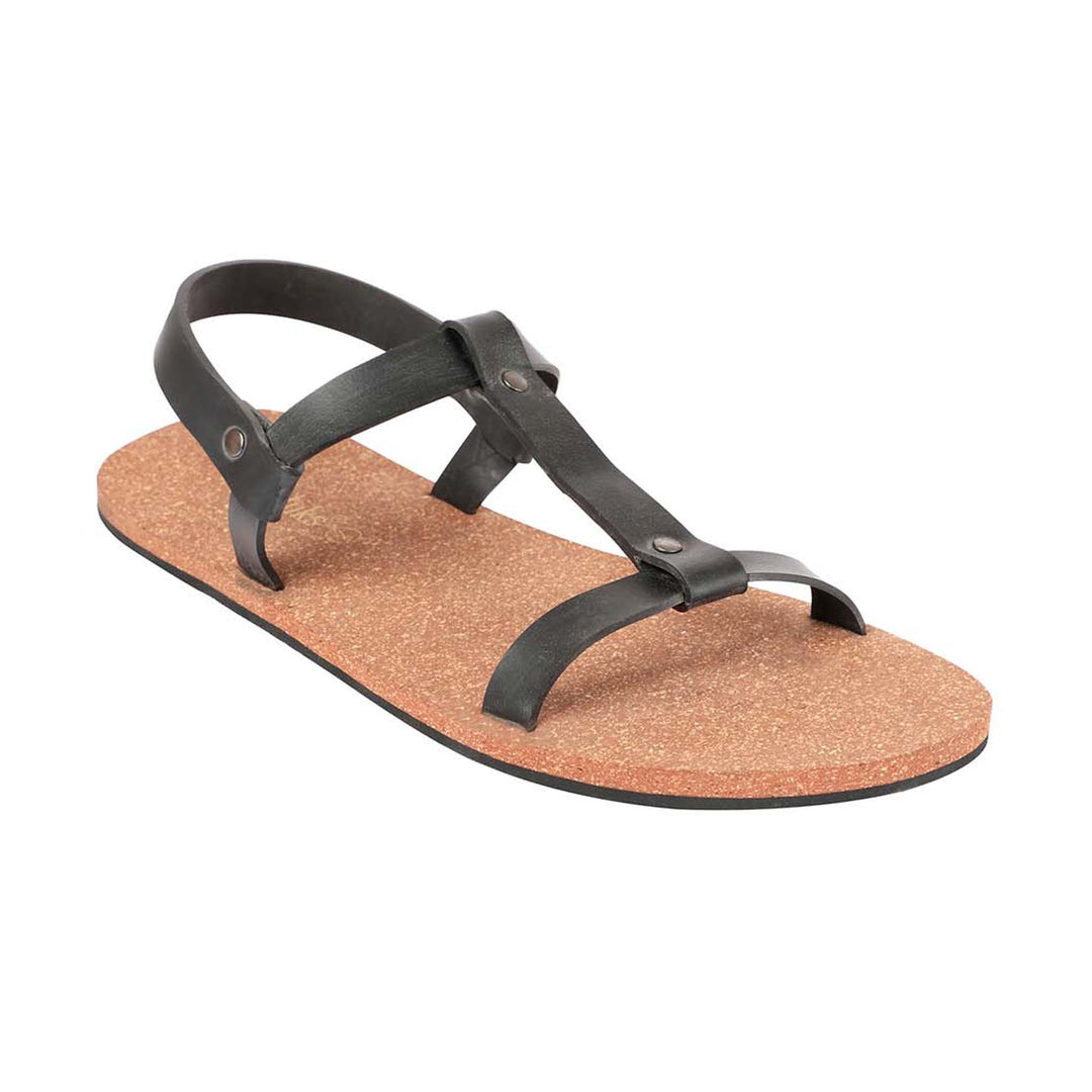 T-Strap Cork Brown Sandals | Flats for Men | Soft, Light-Weight and Eco-Friendly