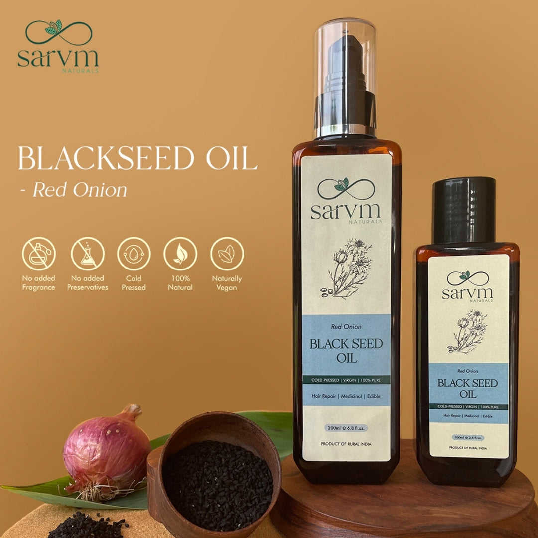 Red Onion Black Seed Oil | Cold Pressed | Therapeutic Benefits | Skin & Hair Care 