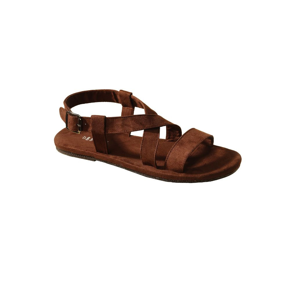 Suede Flat Sandals For Men | Hand-Crafted | Up-cycled Rubber Tyres | Brown