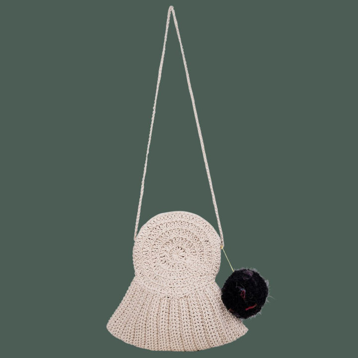 Sea Shell Mini Sling Bag | Hand-Crochet | Cotton Yarn | Off White