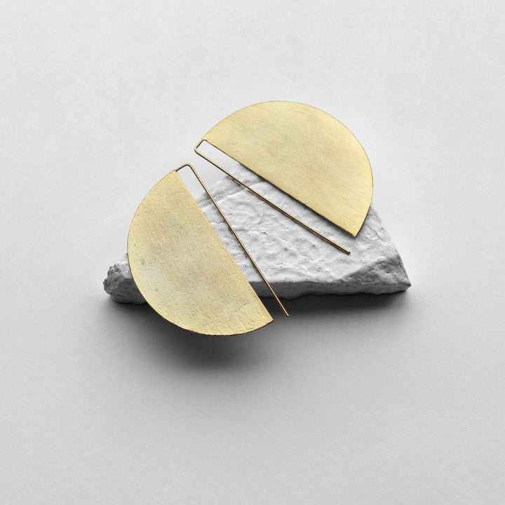 The Other Half | Gold Finish Brass Earrings | Contemporary | Sustainably Crafted