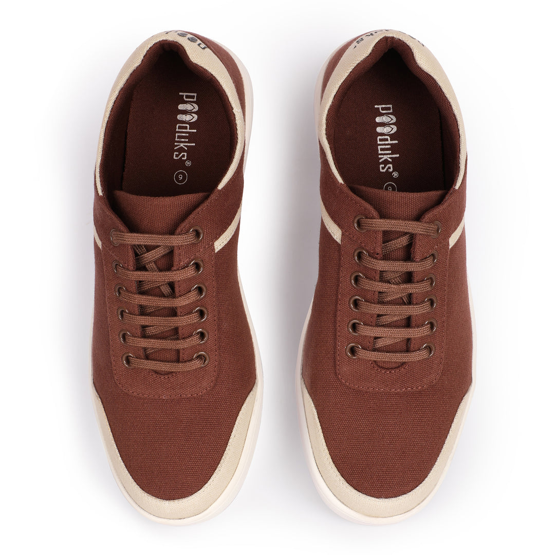 Brown Eco Sneakers | Fusion of Style & Comfort | Water Repellant & Odour Free