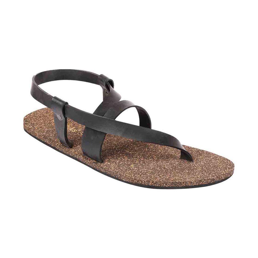 Muddy Brown And Black Flat Sandals for Men | Recycled Strap & Waterproof Cork