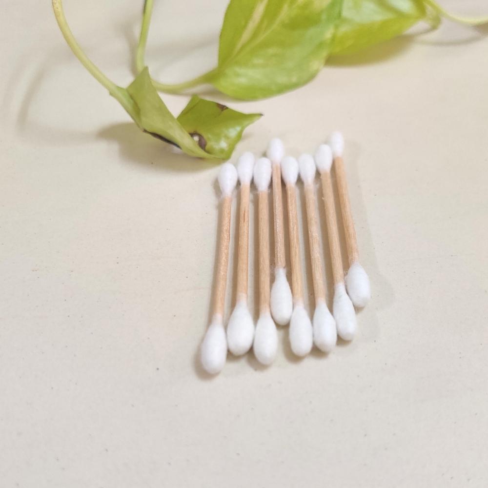 Cotton Earbuds/Swabs  |  Bamboo  |  Handcrafted  |  Eco Friendly  |  Pack of 2