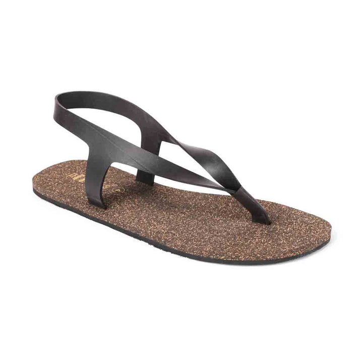 Black Thong-Strap Waterproof Cork Sandals | Unisex | Vegan & Biodegradable