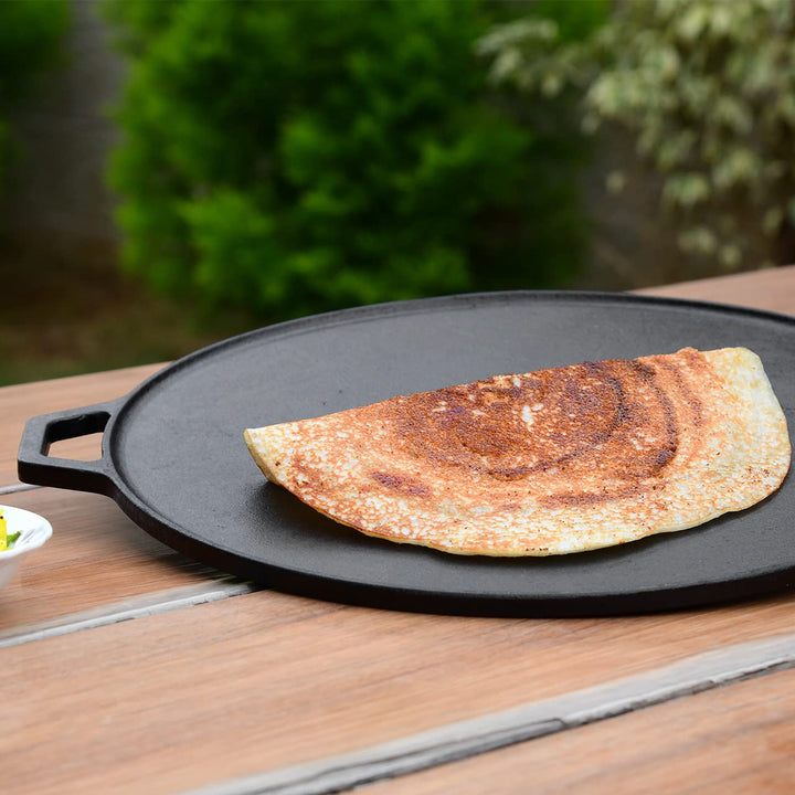 Cast Iron Dosa Tawa | Pre-Seasoned | Toxins & Chemical Coating Free | 12.5 Inches