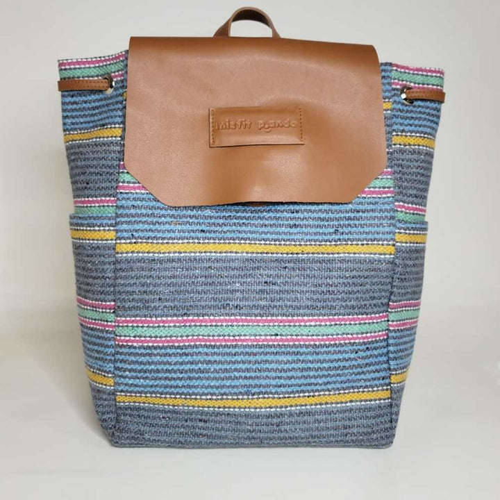 Multicoloured Stripes Khes Backpack | Hand-Crafted | Traveler Bag