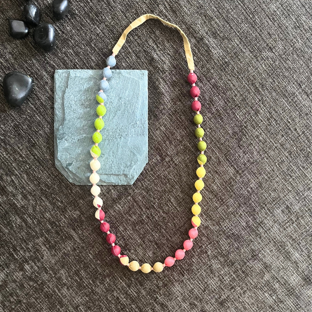 Single Strand Necklace For Women | Handcrafted Fabric Jewelry | Playful Colour Pop