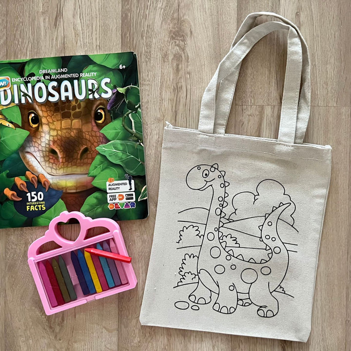 Little Dinosaur Tote Bag | DIY Activity | Birthday Return Gift | Eco-Friendly