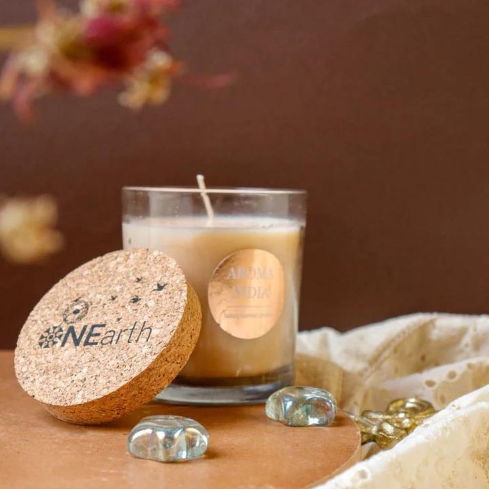 Luxury Jasmine Scented Candle With Cork Lid | Soy Wax | Handmade | Pack Of 2