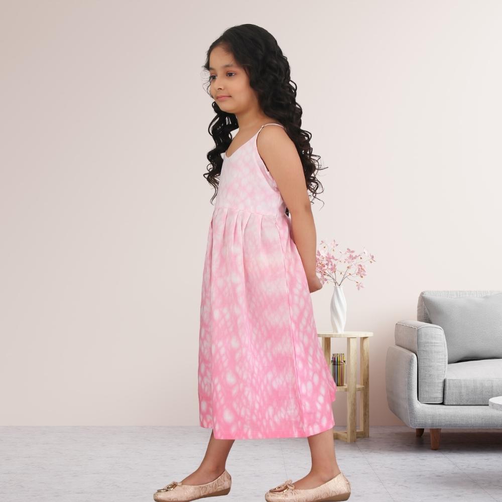 Pink Shibori Dress | Occasion Wear | Cotton | Blush And Pink