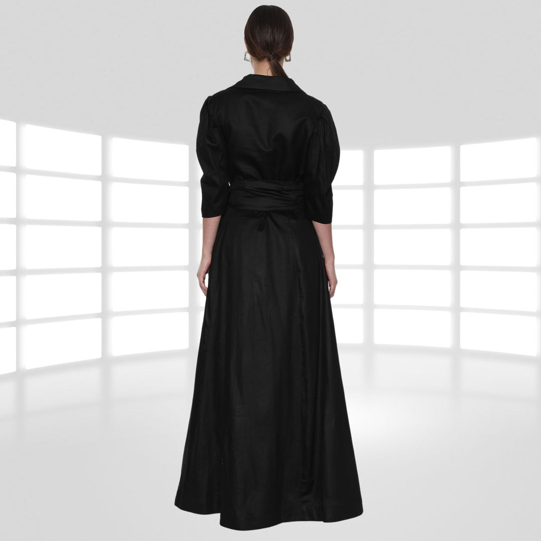 Blanca Maxi Dress | Hand-Crafted | Comfy & Flary | Cocktail Party Dress | Black