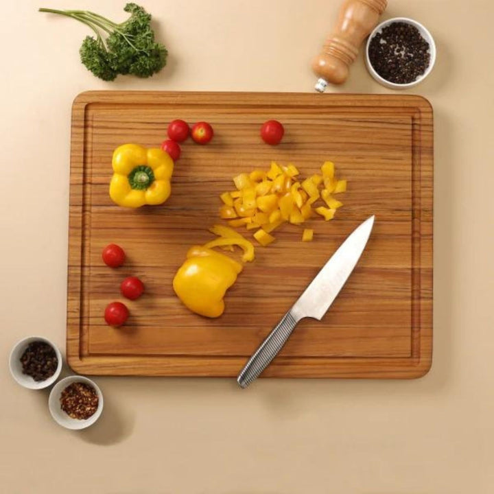 Teakogram Reversible Chopping Board | Teak Wood | Hand-Crafted | Extra Large- 17 Inch