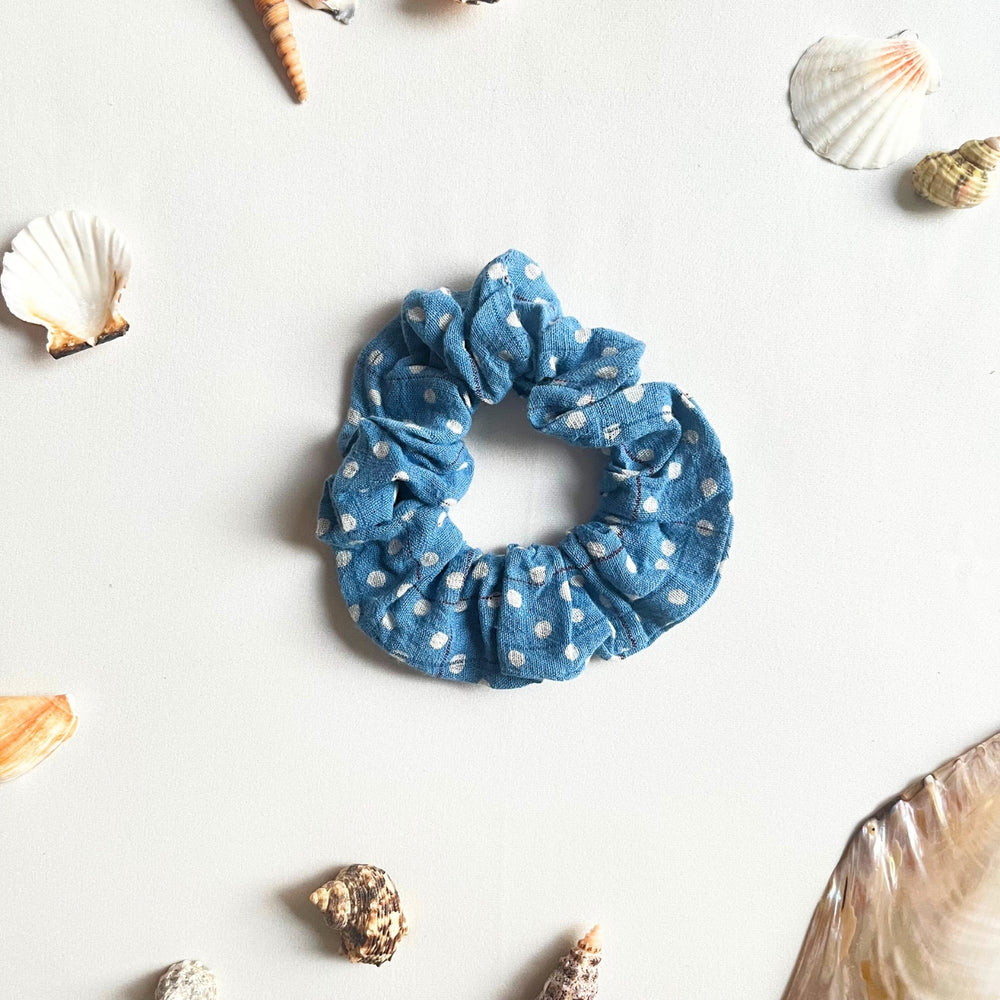 Fabric Hair Scrunchies | Soft On Hair | Tangle Free | Soft Fabric | Blue | Set of 2